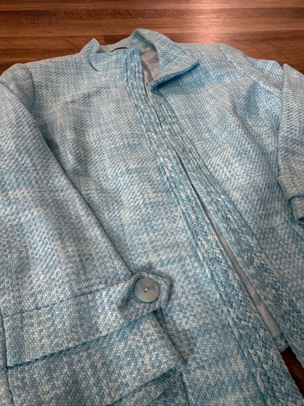 Talbots Light Blue Tweed Girls Jacket - Picture 3 of 7